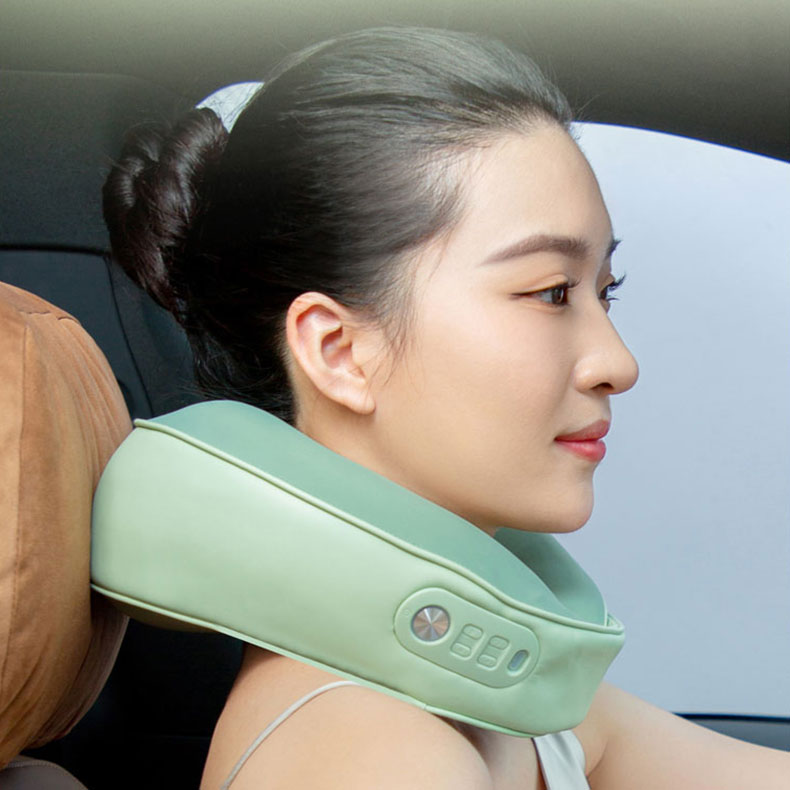 U 자 모양의 진동 목 마사지 베개